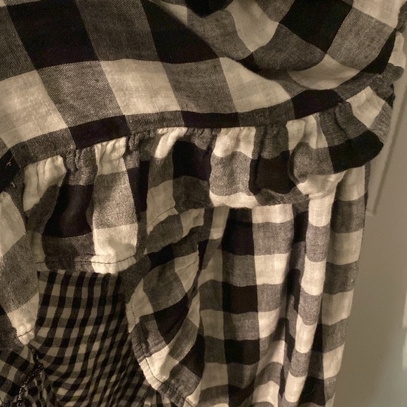Anthropologie Kayla’s Armoire Black and White Check Wrap Dress - Picture 6 of 12